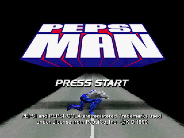 Pepsiman title screen for Playstation
